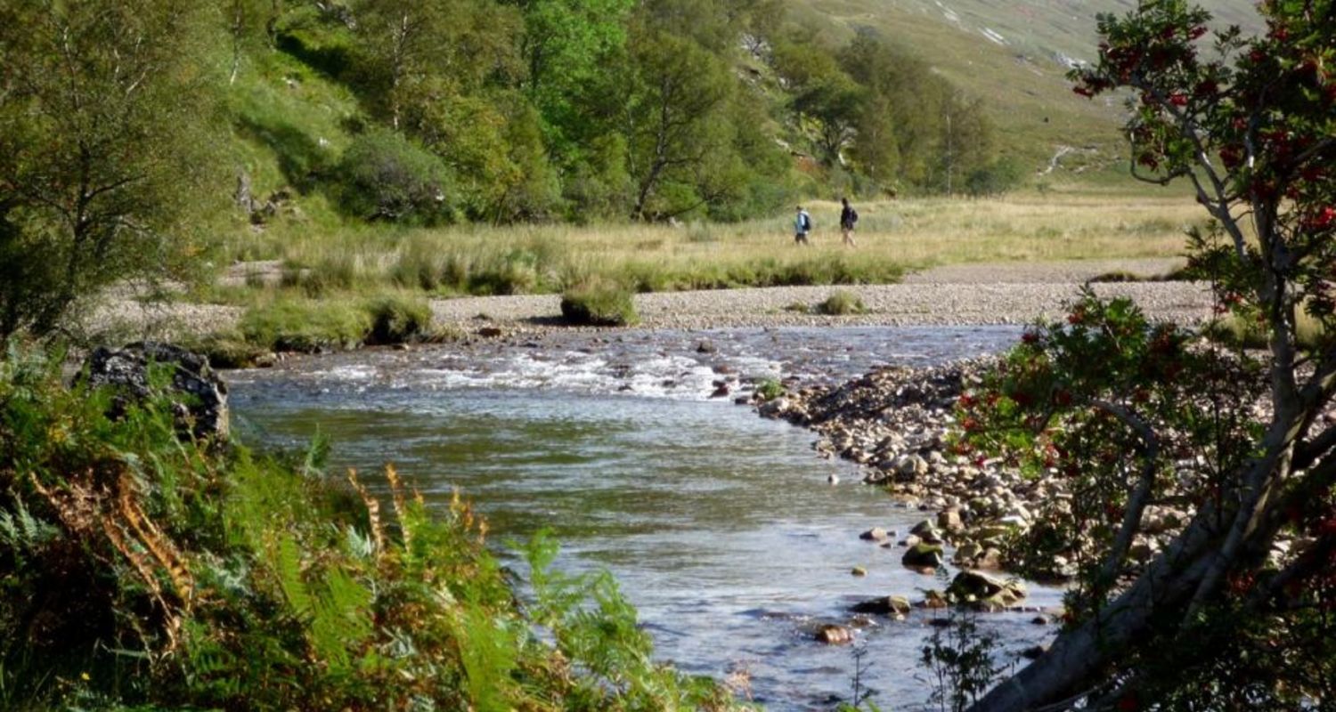 Walkers near Steall Falls